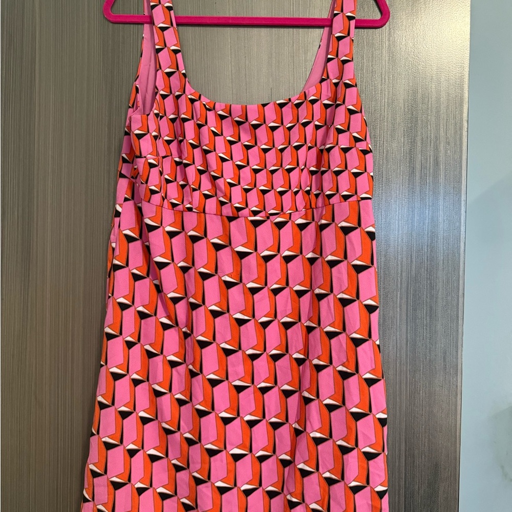 DVF for Target Bright Pink & Orange Geometric Tank Dress